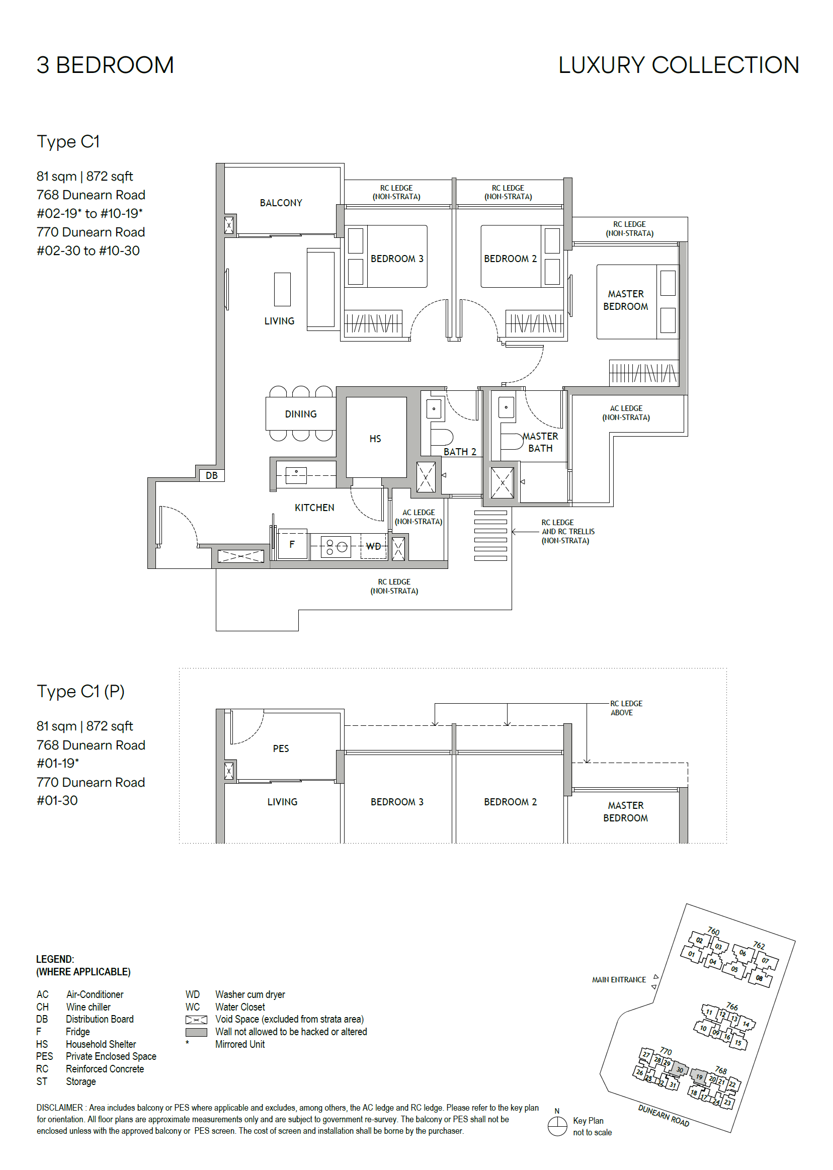 Dunearn House - 3 Bedroom (Type C1, 872 sqft)