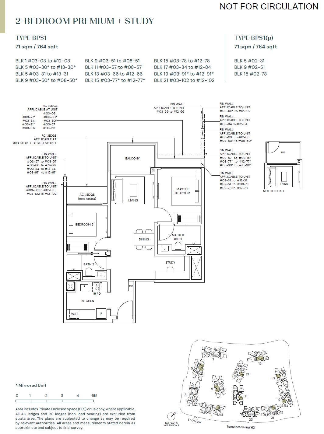 Parktown Residences - 2 Bedroom Premium + Study Type BPS1