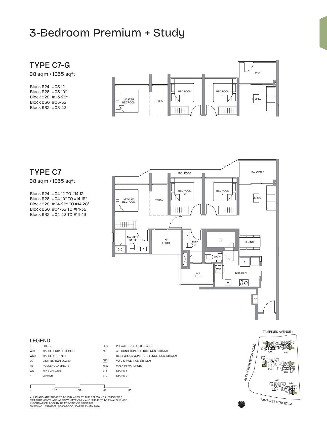 Pinery Residences 3 Bedroom Premium + Study Type C7